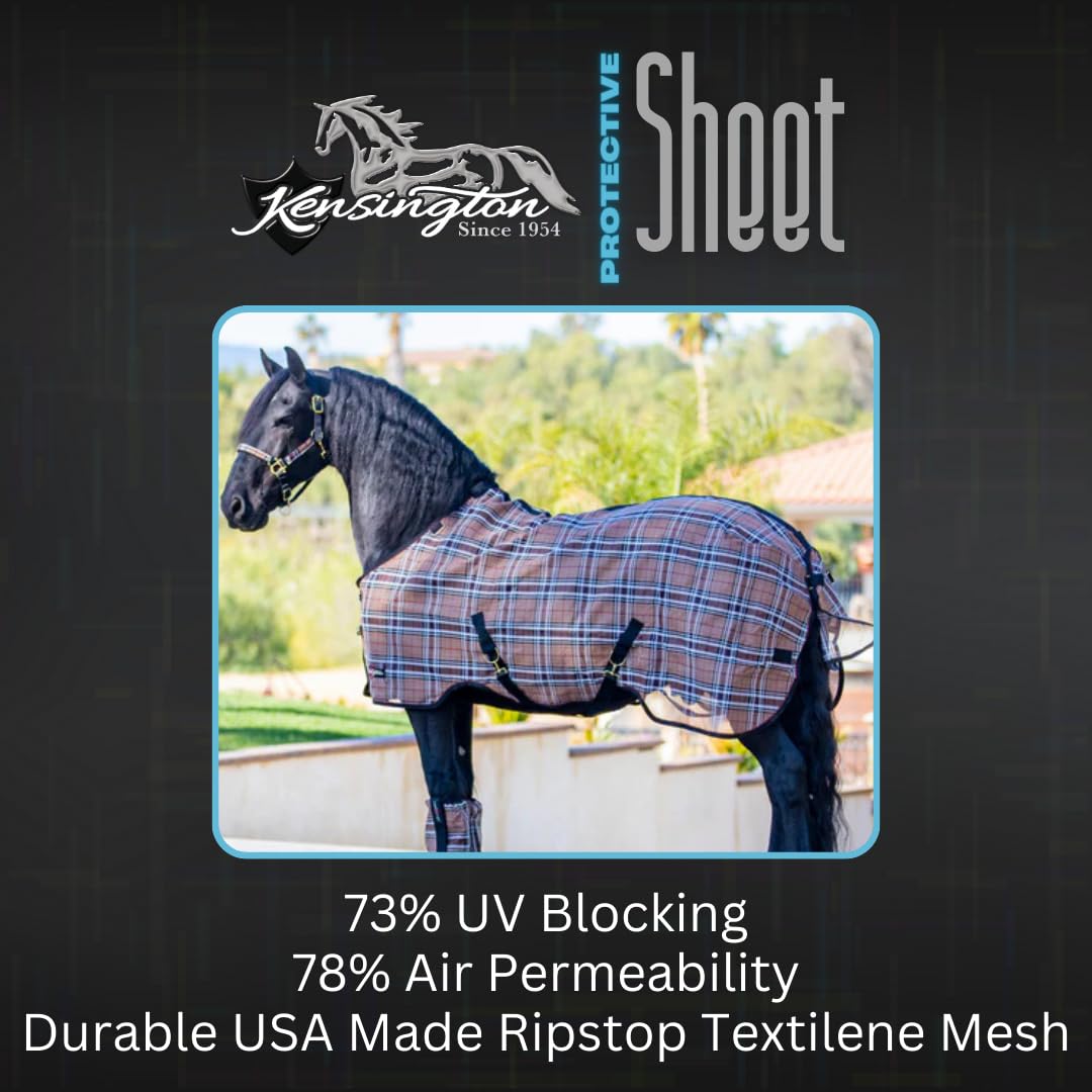 Kensington Breathable and UV Protective Sheet SureFit All Season Protection for Horse - 87, Deluxe Black